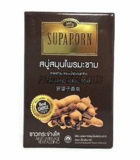 Тайское травяное мыло Supaporn с Тамариндом, АХА и Куркумой